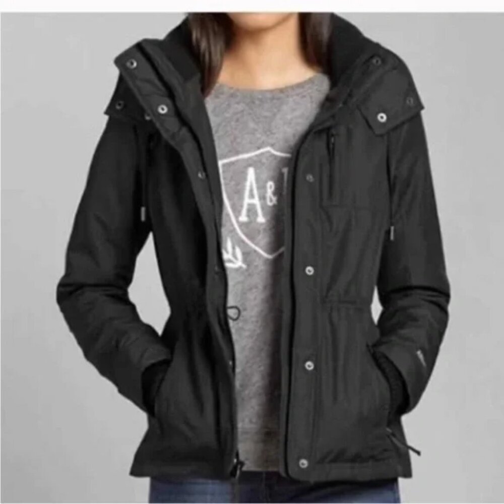 Abercrombie + Fitch All Season‎ Weather Fall Warrior Hooded Jacket Black Large